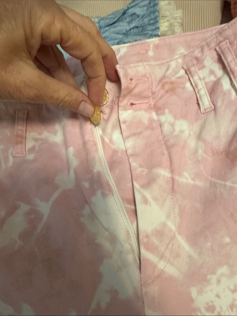 Pink Tie-Dye High-Waist Shorts